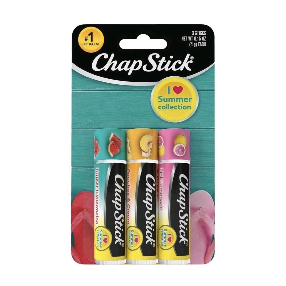 ChapStick I Love Summer Collection Lip Balm 3 Pack Watermelon Peach Lemonade